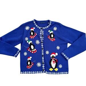 Karen Scott Penguin Snowflake ‘Ugly Christmas Sweater’ Sz Small